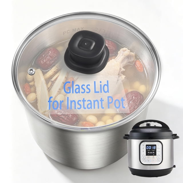 Tapa de vidrio Siireemuu para Instant Pot de 6 cuartos, 9.1" de acero inoxidable