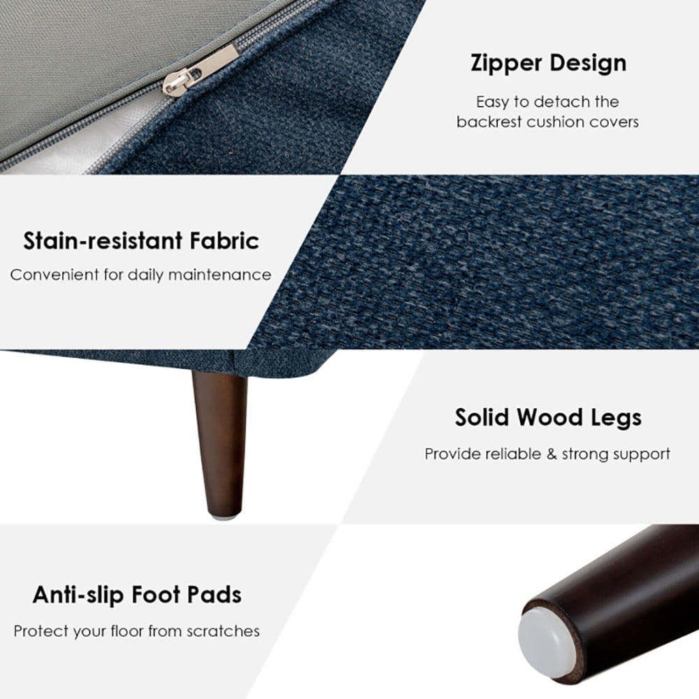 Finihen Loveseat Sofa, Modern Loveseat Sofa Couch, 72 Inch Small Fabric Loveseat Sofa Couch with Wood Legs, for Living Room, Bedroom, Navy Finihen Loveseat Sofa, Modern Loveseat Sofa Couch, 72 Inch Small Fabric Loveseat Sofa Couch with Wood Legs, for Living Room, Bedroom, Navy