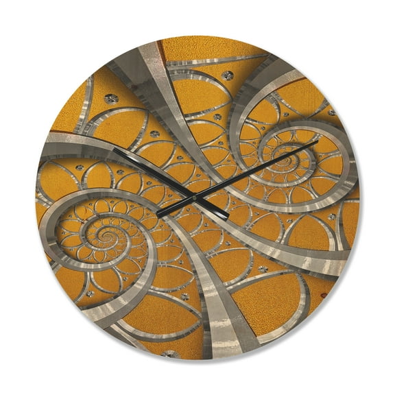 Designart 'Antique Style Time Spiral I' Modern Wood Wall Clock