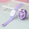 thumbnail image 4 of Plastic Mini Fan Purple Mini Portable Wrist Fan with USB Rechargeable Battery Detachable Wristband 3 Speed Settings and LED Lights for Desktop or Handheld Use(1Pcs) Rkxzt, 4 of 7
