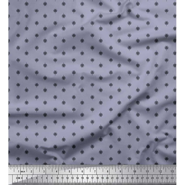 Soimoi Polyester Crepe Fabric Floral Shirting Printed Craft Fabric by The Yard 52 Inch Wide