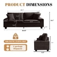 thumbnail image 3 of Poshby 88.58''W Loveseat 3 Seater Couch Sofa with Chenille Material for Living Room, Dark Gray, 3 of 14
