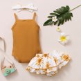 thumbnail image 3 of Vedolay Short Set For Girl Casual Summer Girl's 2 Piece Outfits Floral Print Top and Shorts Set,Brown 9-12 Months, 3 of 4