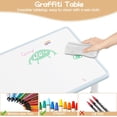 thumbnail image 3 of EastVita Kids Table and 4 Chairs Set Height Adjustable Rectangular Table with Graffiti Desktop Non Slip Legs Durable Safe BPA Free Materials Perfect for Home Classroom Playroom Ages 3 to 8 Gray, 3 of 7