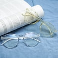thumbnail image 3 of Lunettes Rétro Bleues Bloquant la Lumière Unisexes Plates Anti-Fatigue Décoratives, 3 of 8