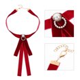 thumbnail image 4 of 1 UNID PREMIUM COLOR PURE Lazo de lazo Pretty Faux Pearl Bow Pie ​​Lazo Uniforme de lazo, 4 of 5