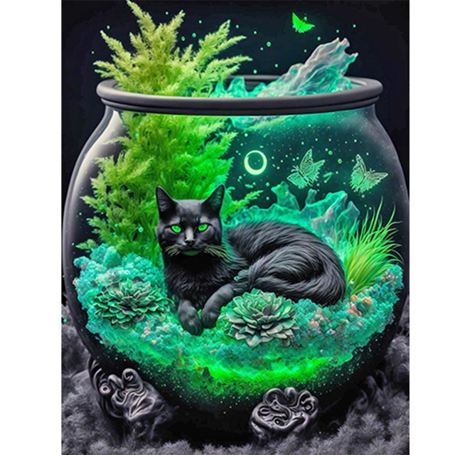 Cuadros Decorativos 5D bricolaje taladro redondo completo diamante pintura gato Kit decoración del hogar arte artesanía DQrwqpou Nuevos Originales