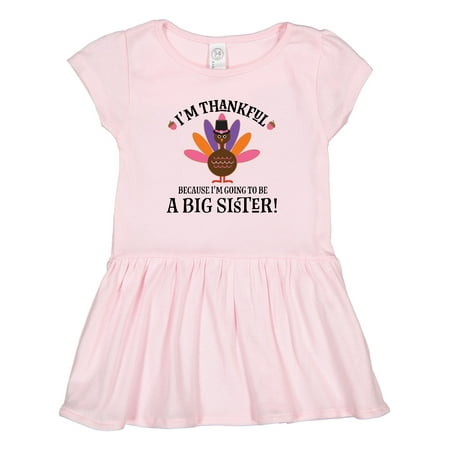 

Inktastic Big Sister Thanksgiving Announcement Gift Toddler Girl Dress