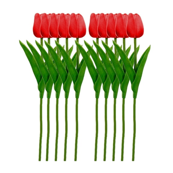 Nmdmisc 10Pcs Tulips Artificial Flower Real Touch Fake Tulip Fake Flowers for Mother's Day 13.7" Faux Tulips Artificial Tulip Flowers for Vase Centerpieces Home Wedding Bouquet