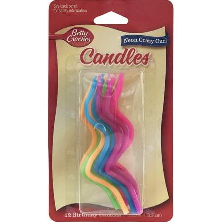 Betty Crocker Neon Crazy Curl Candle - 12 Count