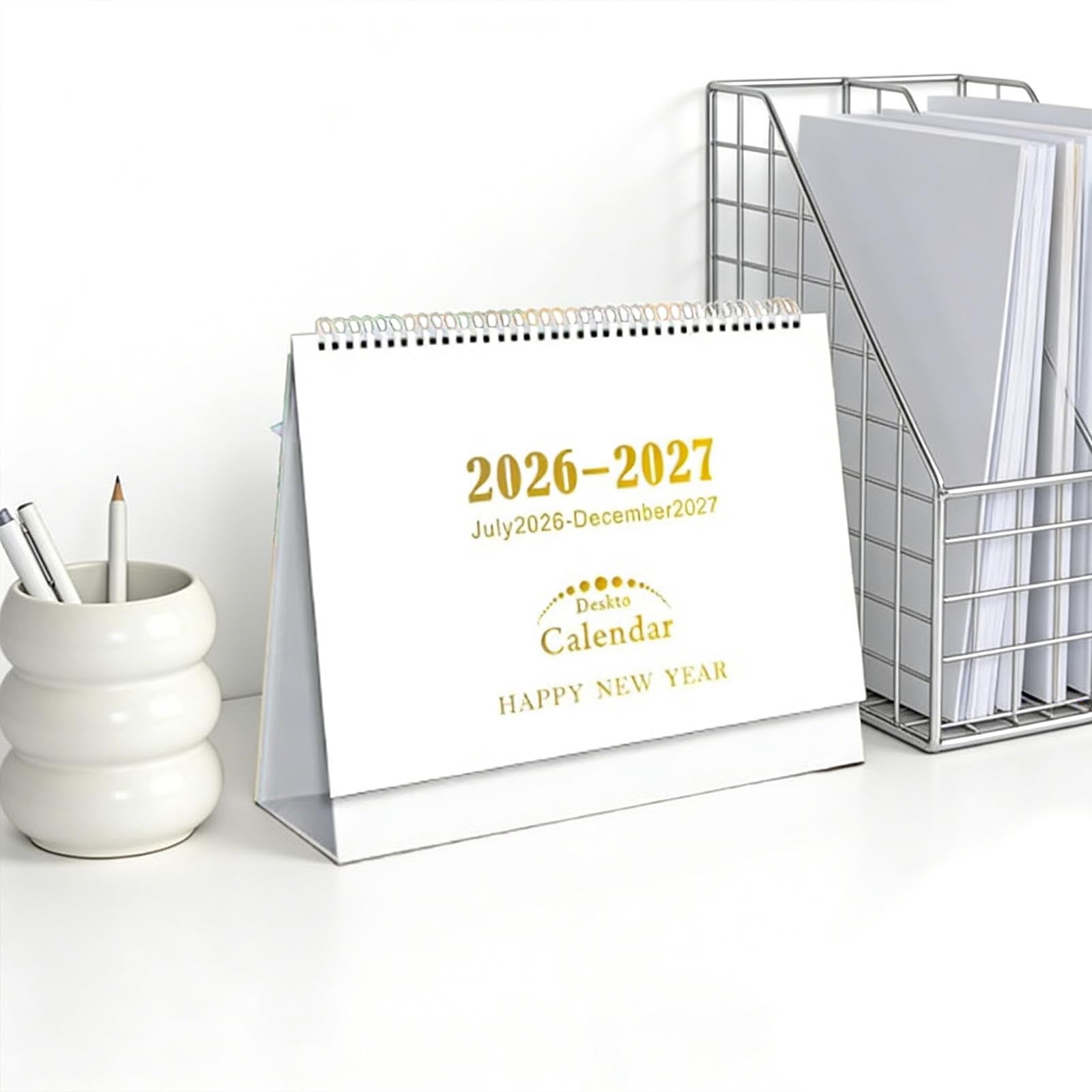 Lunxisen 2 Pcs English Desk Calendar From July 2026 To December 2027 Desktop Desk Calendar