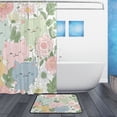 thumbnail image 2 of Bathroom Sets Curtain and Rug Sets 23.6x15.7 in Non-Slip Mat and 66x72 in Shower Curtain for Home Bath Dcor Pastel-colored Cats and Flowers, 2 of 7