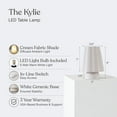 thumbnail image 3 of Brightech Kylie 9" Ceramic LED Table Lamp With Cream Linen Shade, Bulb Included, 3 of 5