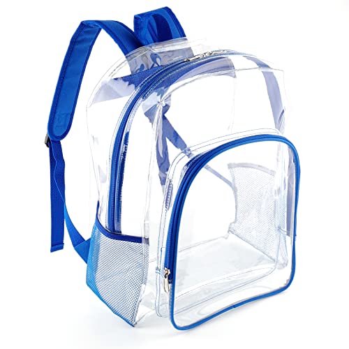 Mochila Plástica Fomaris Transp. Resistente para Escuela Fest Trabajo Uni Estadio Azul