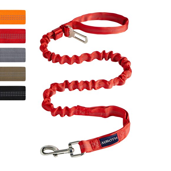 Correa para perros AUROTH de nailon elástico de alta resistencia para perros grandes, color rojo