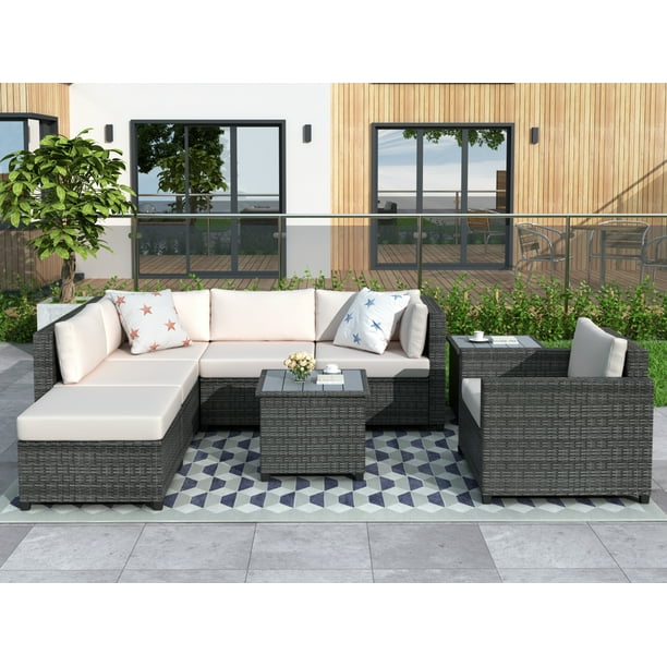 Patio Dining Sets Clearance 8 Piece, Clearance Outdoor Sectional Wicker
