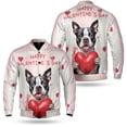 thumbnail image 3 of Happy Valentine's Day Boston Terrier Brings Love Heart All Over Print 3D Baseball Jacket Gentleman Dog Lover Gifts Bomber Jacket Softball - 02028, 3 of 6