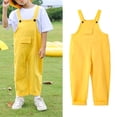 thumbnail image 4 of Coerni Girls' Vintage Jumpsuit Teens Baggy Wide Leg Jeans Overall Shorts with Pockets Kids Solid Retro Washed Strap Jumpsuits Pants, 4 of 7