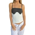 thumbnail image 1 of VISgogo Mujeres Verano Contraste Color Chaleco, Sin Mangas Correa Espagueti Cuello Cuadrado Slim Fit Tank Tops Patchwork Clubwear VISgogo  moda, 1 of 6