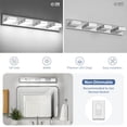 thumbnail image 3 of 30-Inch 4-Light LED Modern Chrome Bathroom Vanity Light Fixtures Over Mirror, Bathroom Lighting Fixtures with Cool White 6000K, Rotatable Vanity Wall Lights for Bath Restroom Powder Room, 3 of 8