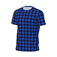 thumbnail image 6 of Wukai Buffalo Plaid Blue Black Print Men's Short-Sleeved Mesh T-Shirt,Quick-Dry Short Sleeve Workout T-Shirt-XX-Large, 6 of 8