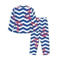 thumbnail image 2 of Bingfone Womens Pajama Sets Nautical Anchors Print,Long Sleeve Loungewear Pajamas Set-Large, 2 of 9