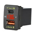 thumbnail image 2 of Quick Charge Port Type-C PD Port USB Port Digital Voltmeter Car Charger Charger DC 12V-24V Q C3.0 33*23mm 36W ABS, 2 of 11