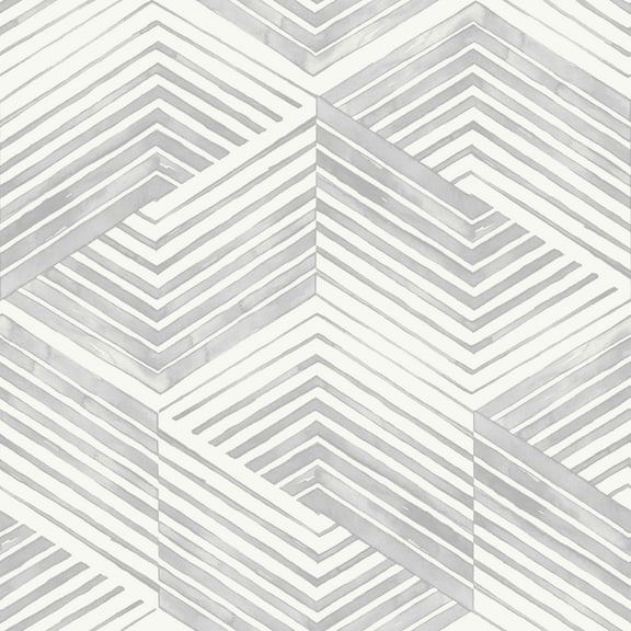 Nicole Miller Geo Movement Oyster Peel & Stick Wallpaper