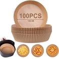 thumbnail image 1 of ShenMo 100 Pièces 16cm Rond Papier Parchemin pour Friteuse à Air Chaud, Doublure de Papier Friteuse à Air de Papier de Cuisson, Accessoires de Friteuse à Air de Papier Parchemin Antiadhésif Jetables, 1 of 7