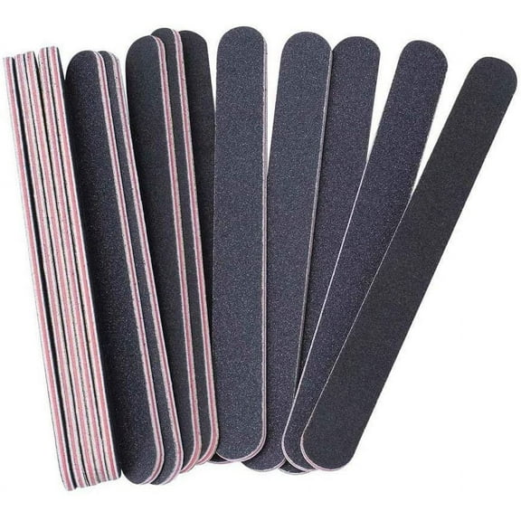 Triani 12 Pcs 100/180 Grit Nail Files for Acrylic Nails Professional Coarse Emory Board Nail Buffering Files for Home and Salon Use