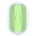 thumbnail image 1 of Contenedor de almacenamiento de alimentos, fiambrera plegable portátil de silicona de 800ml, fiambrera portátil, rendimiento probado, 1 of 8