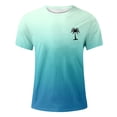 thumbnail image 4 of Mens T-shirts Short Sleeve Summer Gradient Color Print T Shirt Breathable Casual Daily Wear Outdoor Beach Tees Sky Blue S, 4 of 4