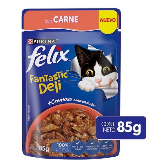 Alimento para Gato Purina Felix Fantastic Deli con Carne 85 g