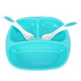 thumbnail image 1 of LYUMO 3Pcs Children Placemat Plate Portable Baby Non‑Slip Meal Plate Set with Spoon Fork, 1 of 8