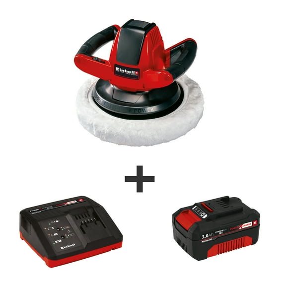 Einhell CE-CB 18/254 Li 18-Volt Power X-Change Cordless Polisher Kit, W/ 3.0-Ah Battery and Fast Charger