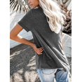 thumbnail image 2 of Anbech Women V Neck Pocket T Shirt Casual Loose Short Sleeves Tee Tops, 2 of 5