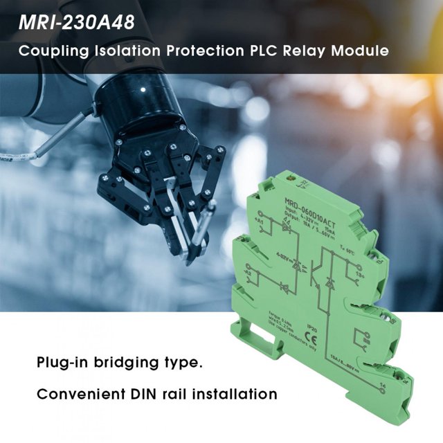 ANGGREK Module de Relais sur Rail DIN, Module de Relais, Structure d'Intégration Ultra-Mince à État Solide pour Remplacement de Valve Électromagnétique Pneumatique DC Maison Commercial