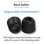 Comply 500 Series Foam Ear Tips with TechDefender: KZ, 64 Audio U-Series (ALL), Sennheiser IE100 Pro and More! Small, 3-Pairs, Black