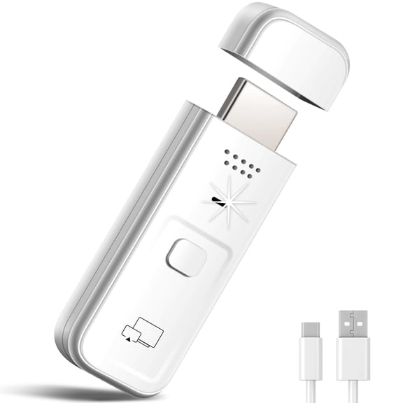 Wireless HDMI Transmitter and Receiver 2-in-1, Plug & Play No App No WiFi, 4K Decode 1080P Output, Screen Mirroring from Laptop PC Phone to TV Projector Monitor, Portable for Business Presentation