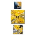 thumbnail image 2 of Designart "Intuitive Expressions in Blue and Yellow II" Abstract Print Oversized Wall Clock - Set Of 3 - Multipanel Contemporary Clock For Living Room Décor - Large Vertical Clock, 2 of 6