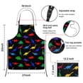 thumbnail image 3 of Cartoon Dinosaurs Colorful Silhouettes Apron-Garden Aprons for Women with Pockets-Cotton Linen Waterproof Kitchen Cooking Gardening Aprons Adjustable for Kitchen,Cooking,BBQ and Salon 33x27 Inch, 3 of 7