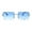 Gold Gradient Blue, variant on Luxe 90s Full Rimless Bevelled Gradient Lens Square Sunglasses Gold Yellow