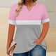 thumbnail image 2 of Mujeres Tops Casual V-Cuello Impreso Oversized Mangas Cortas Camiseta Top, Poliéster Verano Primavera, 2 of 5