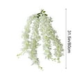 thumbnail image 2 of Hiroekza Lilac Artificial Hanging Flowers Garland Vines Faux Hanging Flowers 80cm Plastic Fake Flower Wedding Home Office Arch Decoration White, 2 of 6