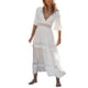 thumbnail image 1 of Lucakuins, vestido sin espalda de encaje a la moda para mujer, elegante vestido de vacaciones con mangas con volantes para mujer Lucakuins  moda, 1 of 10