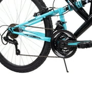 Huffy 26 Trail Runner Mountain Bike, Fits Riders 60”+, Black/Teal, Adult, Womens