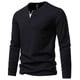 thumbnail image 2 of Camiseta informal de manga larga con cuello en V para hombre: color liso, poliéster, para uso diario, fácil de combinar con vaqueros - L-XXXXXL, 2 of 5