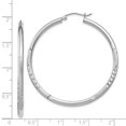 thumbnail image 2 of Primal Silver Sterling Silver Rhodium-plated 2.5mm Satin and Diamond-cut Hoop Earrings, 2 of 5