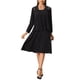 thumbnail image 2 of INSPIRE CHIC Vestido Formal para Mujeres Conjunto de Dos Piezas con Chaqueta de Encaje Vestido de Trabajo para Invitadas XS Negro, 2 of 6