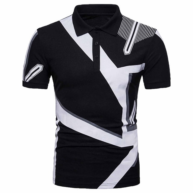 HKEJIAOI Chemises Habillées pour Hommes Manches Courtes Hommes Manches Courtes Imprimé Col Rabattu Chandail T-Shirt Blouse